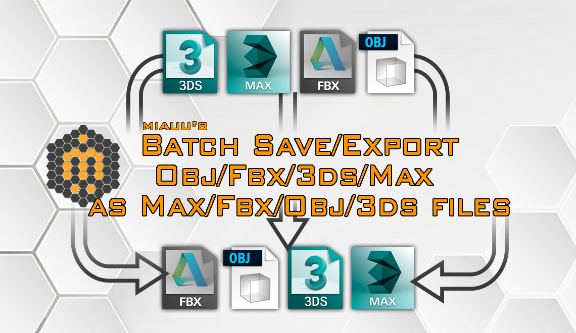miauu's Batch Save/Export Obj/Fbx/3ds/Max as Obj/Fbx/3ds/Max files miauu's Scripts Tools 3ds Max